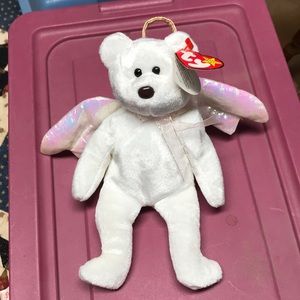 😇 Halo The Bear Beanie Baby w/ brown nose! RARE